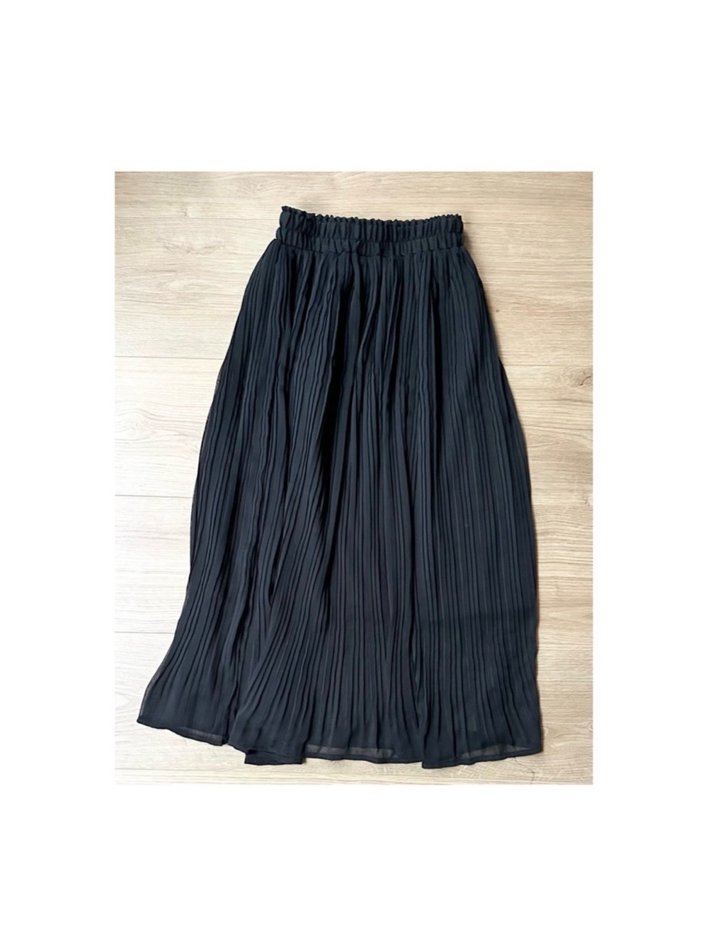 OAK + FORT Black Pleated Maxi Skirt